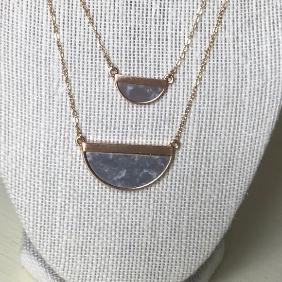 NWT Layered half moon statement necklace - Picture 2 of 3